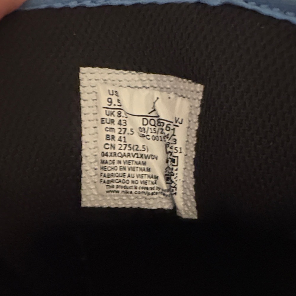 Air Jordan Blue and Black High-Top Sneakers - Picture 9 of 11